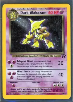 Pokemon Cards - Dark Alakazam 1/82 - Team Rocket eBay Live 15th Aug 4pm - Image 1