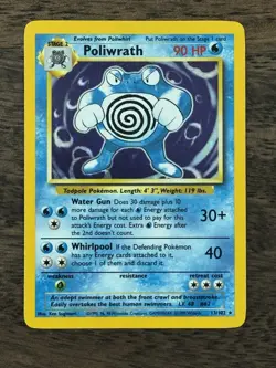 Poliwrath Holo 13/102 Base Set - LP-/MP+ PSA 6-7 condition Pokemon Card WOTC - Image 1