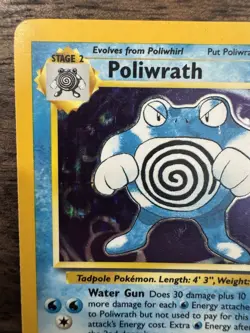 Poliwrath Holo 13/102 Base Set - LP-/MP+ PSA 6-7 condition Pokemon Card WOTC - Image 2