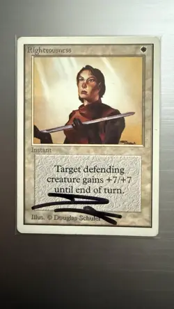 Righteousness Magic: The Gathering Card - Signed Unlimited Edition - Image 1