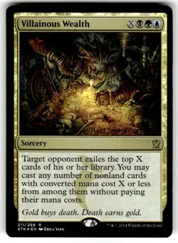 MTG Villainous Wealth (211s/56) Khans of Tarkir Promos NM FOIL - Image 1