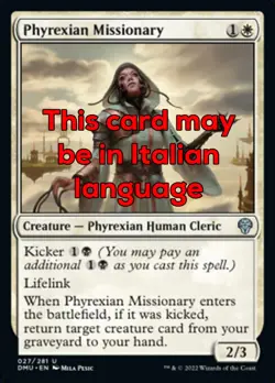 MTG PHYREXIAN MISSIONARY FOIL EXC - MISSIONARIA DI PHYREXIA 27 - DMU - MAGIC - Image 1