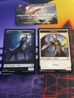 Wolf / Soldier Token - Secret Lair - SLD - Cute to Brute Double Sided - Image 1