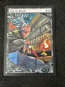 Sign in Blood NM Textless Promo Magic Player Rewards MTG 3/9 P10 - Image 1