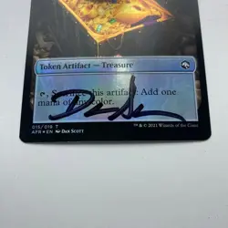 WIZARDS OF THE COAST Treasure Card Signed By Dan Scott MTG Artist Proof - Image 3
