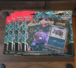 Pokemon Scarlet & Violet Paldean Fates Maschiff Tech Sticker Collection Sealed - Image 1