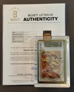 BGS 10 Black Label Pokemon Charizard 25th japanese Mitsuhiro Arita Signed Sketch - Image 1