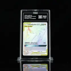 RANK #1 TAG 8.5 2019 POKEMON SM TEAM UP LATIAS & LATIOS GX #190/181 (SECRET) - Image 1