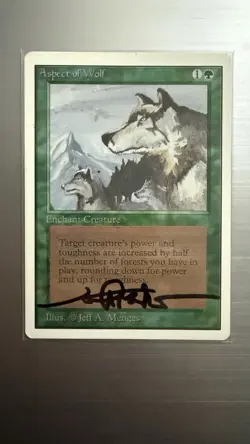 Aspect of Wolf Magic: The Gathering Signed Card Unlimited Edition - Image 1