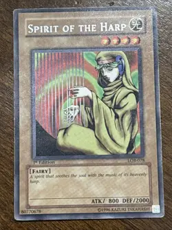 Yu-Gi-Oh! TCG Spirit of the Harp LOB-078 1st Edition Rare LP - Image 1