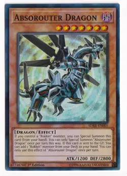 Yugioh Absorouter Dragon SDRR-EN005 Super Rare 1st Ed LP - Image 1