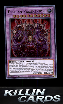 1st Edition Despian Proskenion DAMA-EN035 Super Rare Dawn of Majesty YuGiOh Card - Image 1