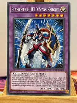 Elementar Held Neos Knight BLHR-DE064 Secret Rare Deutsch EX YUGIOH - Image 1