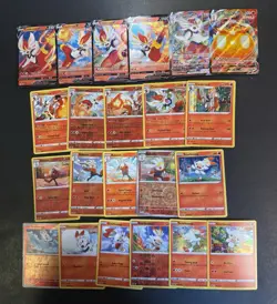 Pokemon Scorbunny Raboot Cinderace V Max Card Collection - 22 Cards Holo Rare - Image 1