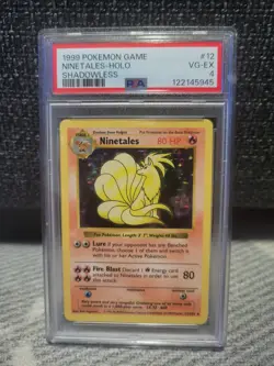 1999 NINETALES #12 Shadowless Holo PSA 4 Pokemon Card Game - Image 1