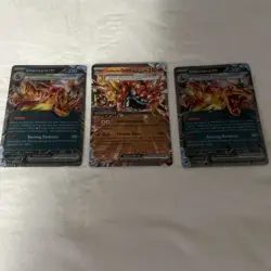 3 Jumbo Card Lot Charizard Ex 196(x2) And A Masks Of Ogerpon Ex 040/167 - Image 1