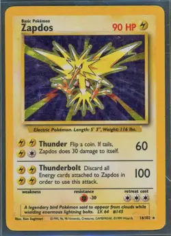 Pokemon Cards - Zapdos 16/102 - Base Set eBay Live 15th Aug 4pm - Image 1