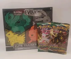 Pokemon TCG Cards Evolving Skies Elite Trainer Box EBT + 2 Booster Packs Sealed - Image 1