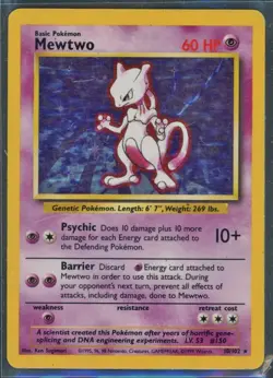 Pokemon Cards - Mewtwo 10/102 - Base Set eBay Live 15th Aug 4pm - Image 1