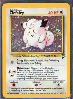 Pokemon Cards - Clefairy 6/130 - Base Set 2 eBay Live 15th Aug 4pm - Image 1