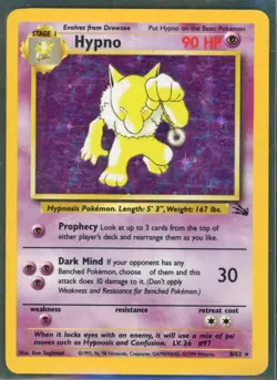 Pokemon Cards - Hypno 8/62 - Fossil Set eBay Live 15th Aug 4pm - Image 1