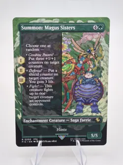 Summon: Magus Sisters BORDERLESS | MTG Final Fantasy Commander FIC 200 - Image 1