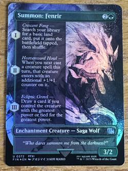 MTG Final Fantasy, Summon: Fenrir - Borderless Foil - Image 1