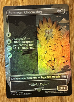 MTG Final Fantasy, Summon: Choco/Mog - Borderless Foil - Image 1