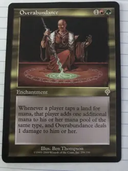 Overabundance MtG Invasion RareGold Enchantment Magic the Gathering - Image 1