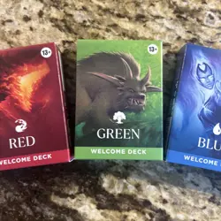 Set Of 5 Magic: The Gathering Welcome Deck 2024 Red Green Black White Blue - Image 3