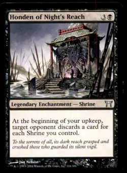 MTG Honden of Night's Reach LP Light Play Champions of Kamigawa [1210] - Image 1
