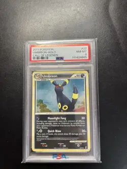 2011 POKEMON CALL OF LEGENDS UMBREON #22 HOLO PSA 8 NM MINT - Image 1
