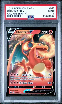 Pokemon Crown Zenith Charizard v Holo Ultra Rare Card 018/159 PSA 9 - Image 1