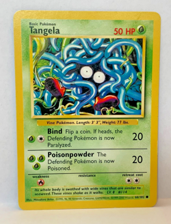 Tangela Base Set Pokemon Card 66/102 4th Print Rare UK Version 1999-2000 - Image 1
