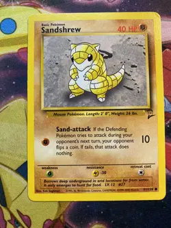 Pokemon Sandshrew 91/130 BS2 Base Set 2 LP - Image 1