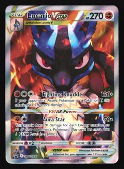 Pokemon Lucario VSTAR SWSH291 Full Art Holo Black Star Promo LP - Image 1