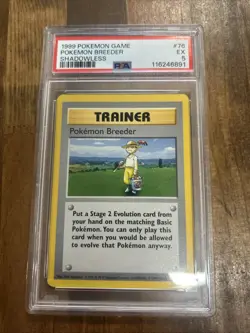 Graded PSA 5 1999 Pokemon Game Pokemon Breeder Shadowless #76 - Image 1