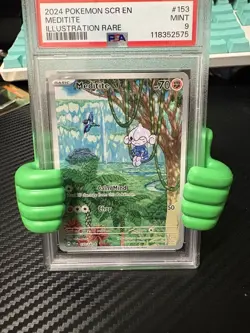 2024 Pokemon Meditite Illustration Rare SCR EN Mint 9 #153 PSA - Image 1