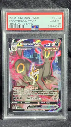2022 POKEMON SWSH FA/UMBREON VMAX BRILLIANT STARS #TG23 PSA 10 - Image 1