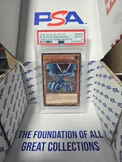 Yu-Gi-Oh Blue-Eyes Shining Dragon 1st Edition LCKC-EN008 Secret Rare - PSA 8 - Image 1