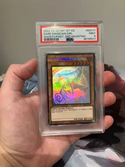 Yu-Gi-Oh Dark Magician Girl Ghost Rare 1st Edition GFP2-EN177 PSA 9 Mint - Image 1