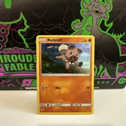 POKEMON PROMO CARD - SUN AND MOON - SM120 ROCKRUFF (HOLO) NM - Image 1