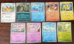 Eevee Prismatic Evolutions 7 Holo & 1 Reverse Holo 9 Card Set NM Eeveelutions - Image 1