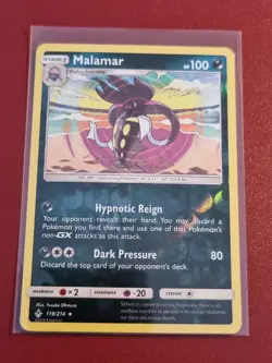 Pokemon Sun Moon Unbroken Bonds Malamar 119/214 Rare Reverse Holo TCG Card - Image 1
