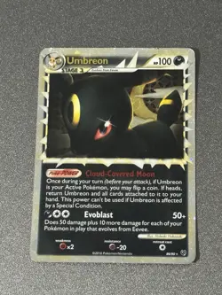 Pokemon TCG Umbreon Prime 86/90 Undaunted Holo Card | Moderate Play Condition - Image 1