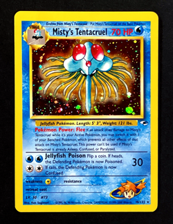 2000 Pokemon MISTY'S TENTACRUEL Gym Heroes HOLO RARE Deck Card 10/132 WotC SWIRL - Image 1