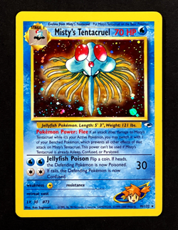 2000 Pokemon MISTY'S TENTACRUEL Gym Heroes HOLO RARE Deck Card 10/132 WotC SWIRL - Image 2