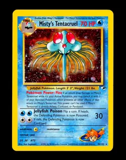 2000 Pokemon MISTY'S TENTACRUEL Gym Heroes HOLO RARE Deck Card 10/132 WotC SWIRL - Image 3