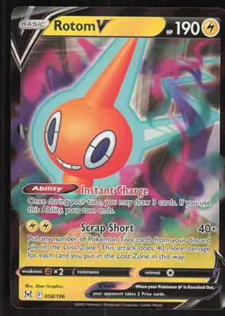Pokemon TCG SWSH11: Lost Origin #058/196 Rotom V NM - Image 1