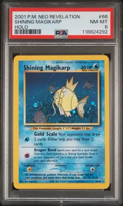 PSA 8 Shining Magikarp Holo 2001 Nintendo Pokemon Neo Revelation**NEW CERT** - Image 1